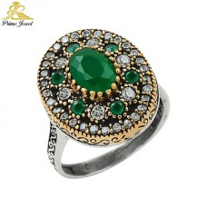 Gümüş Otantik Taşlı Yüzük